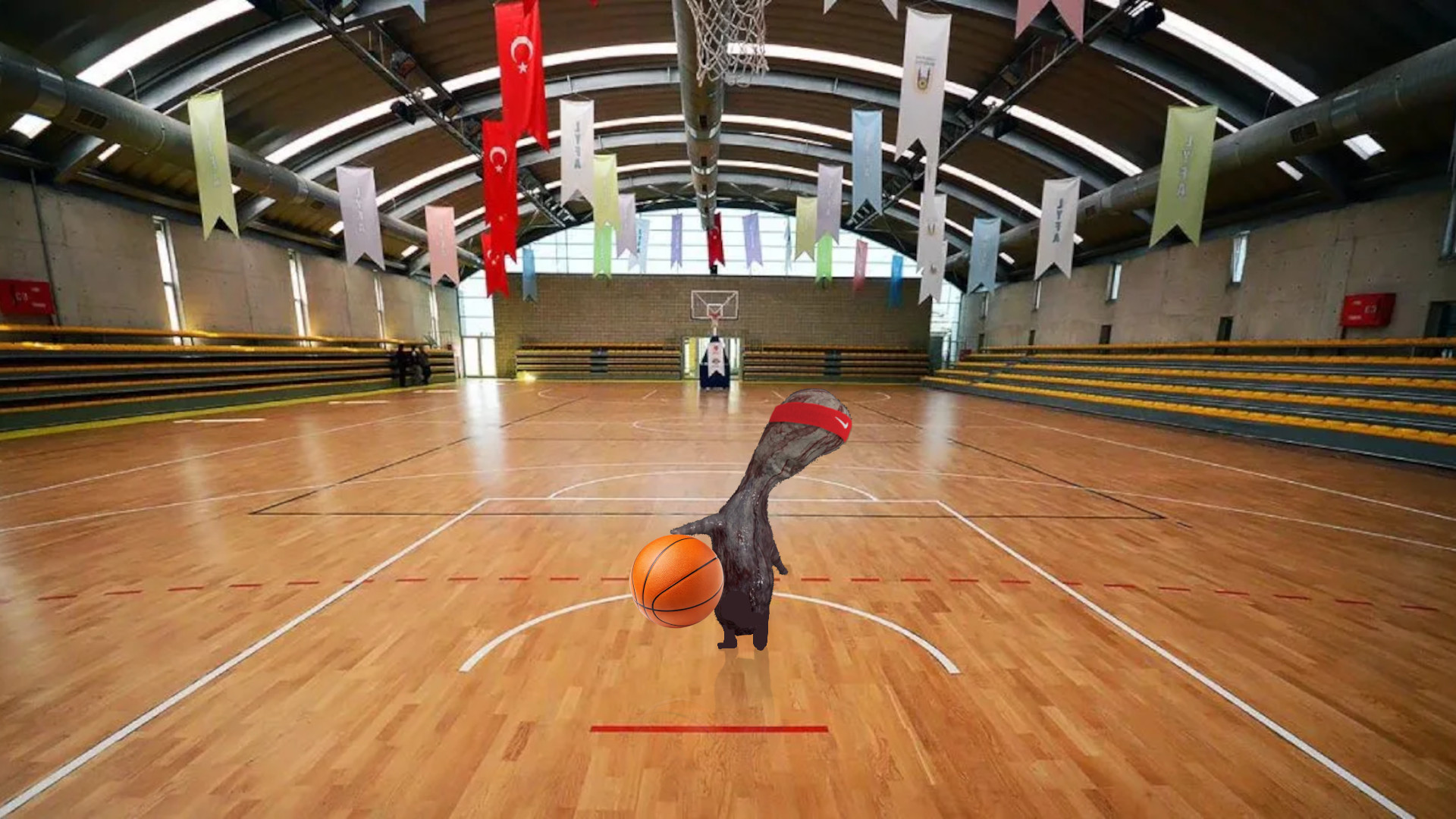 The fetus from PT playing basketball.
