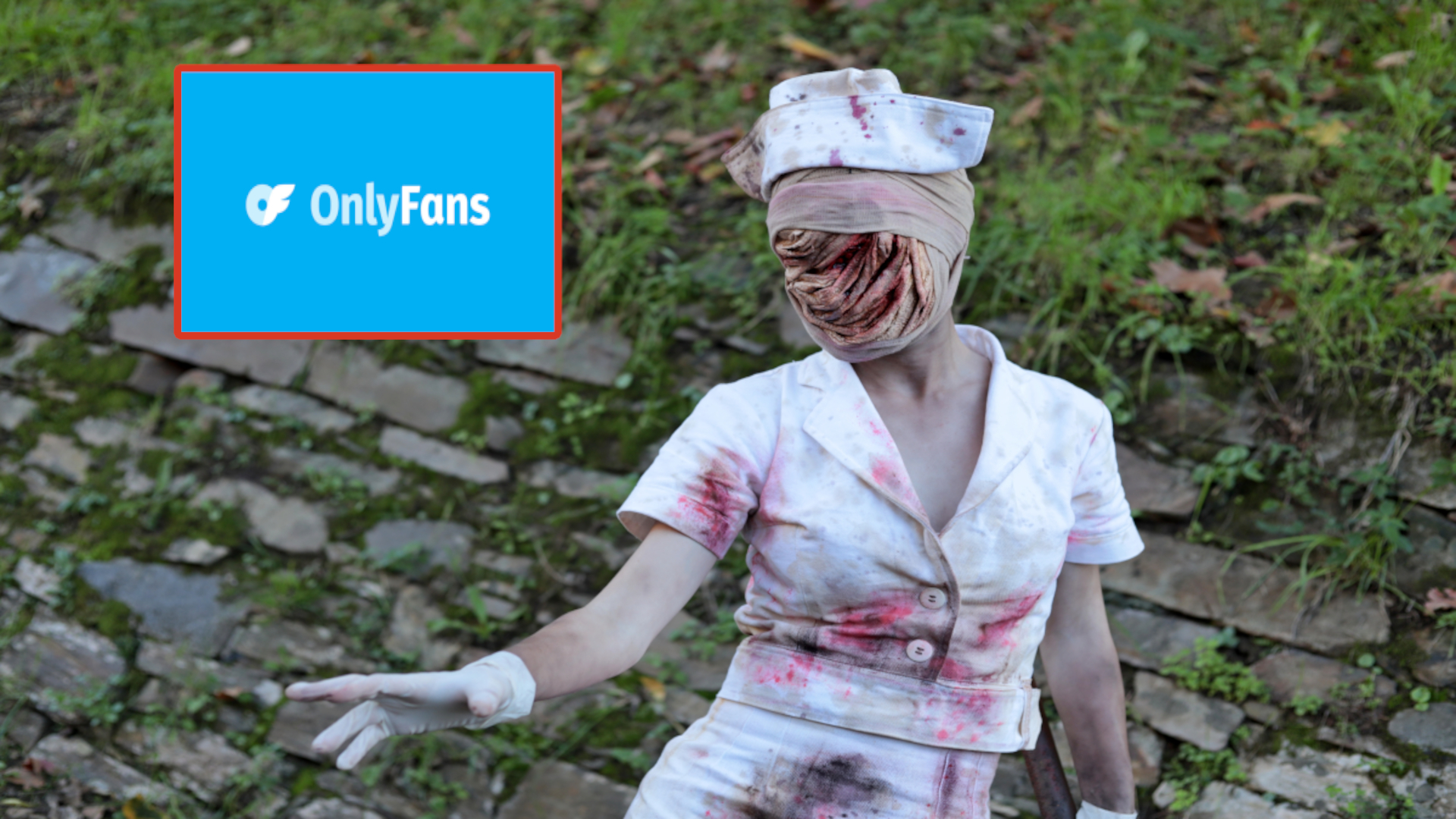 Silent Hill Nurse in the yard.