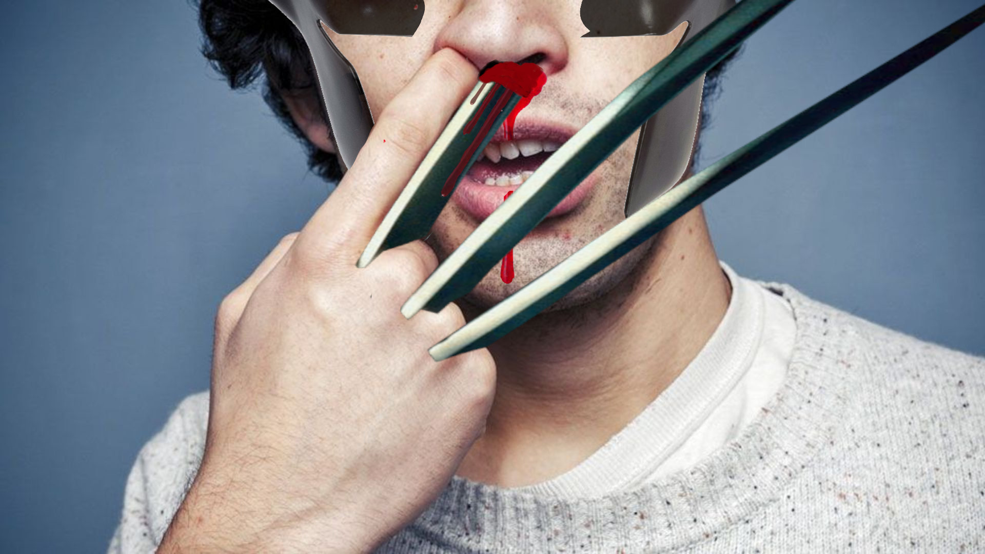 Wolverine picking his nose.